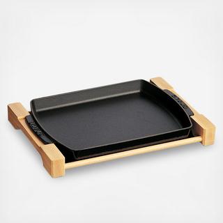 Rectangular Pan with Wood Base