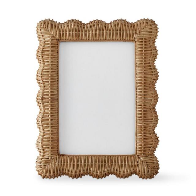 AERIN Wicker Scalloped Gallery Frame, 5" X 7"