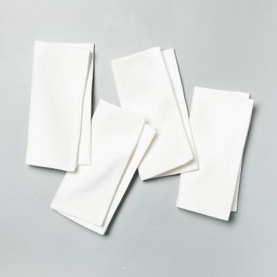 4pk Solid Cotton Napkin Set Sour Cream - Hearth & Hand™ with Magnolia