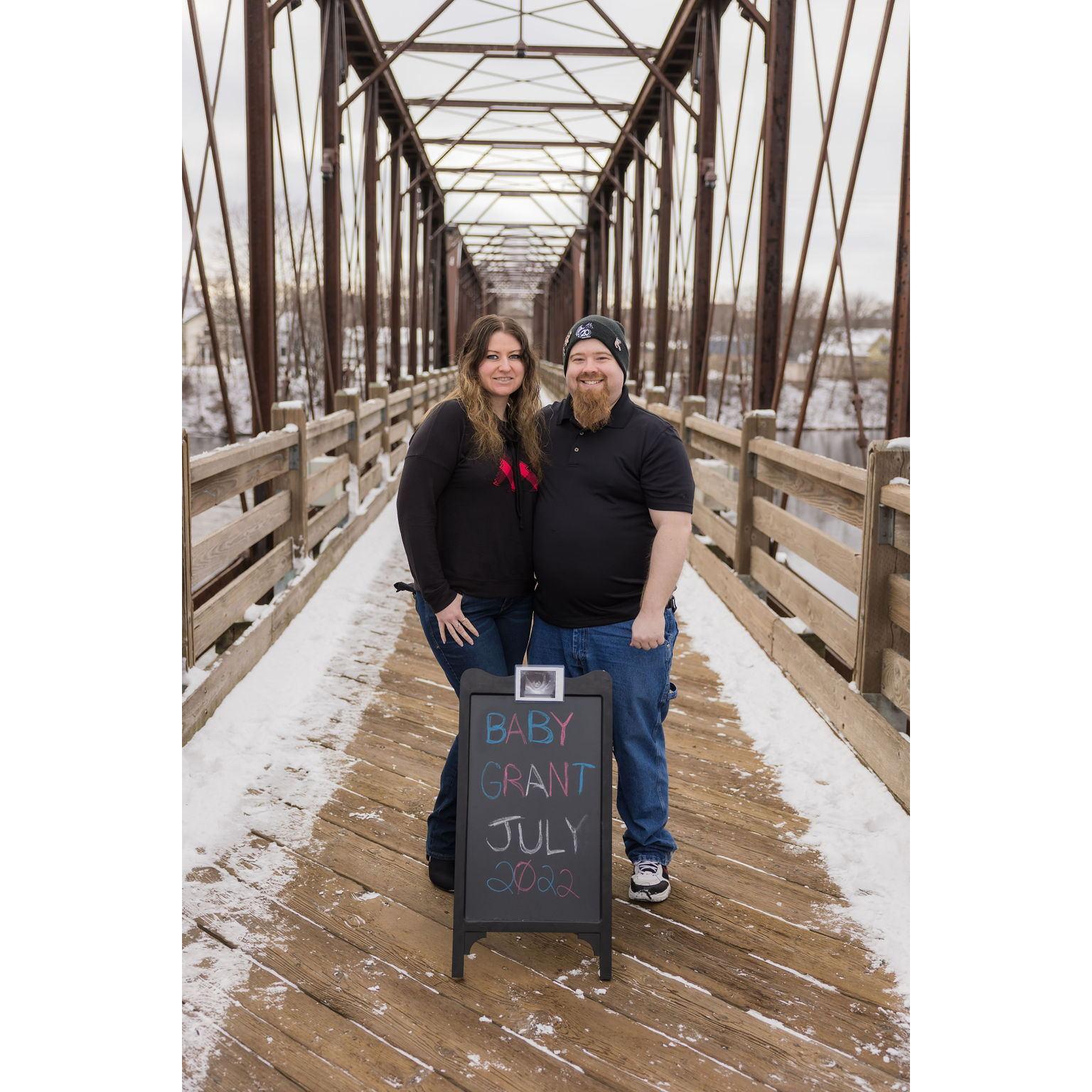 Announcement of of being pregnant with Alexander.