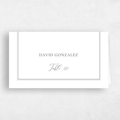 White Wedding Place Card - Novela