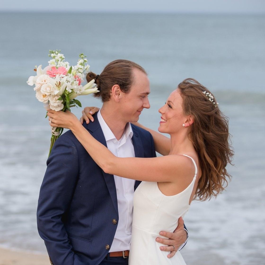 Our wedding story may not have gone as planned, but it was perfect nonetheless! We were officially married on the beach in Maryland on June 26, 2020, and we cannot wait to celebrate in September 2021!
