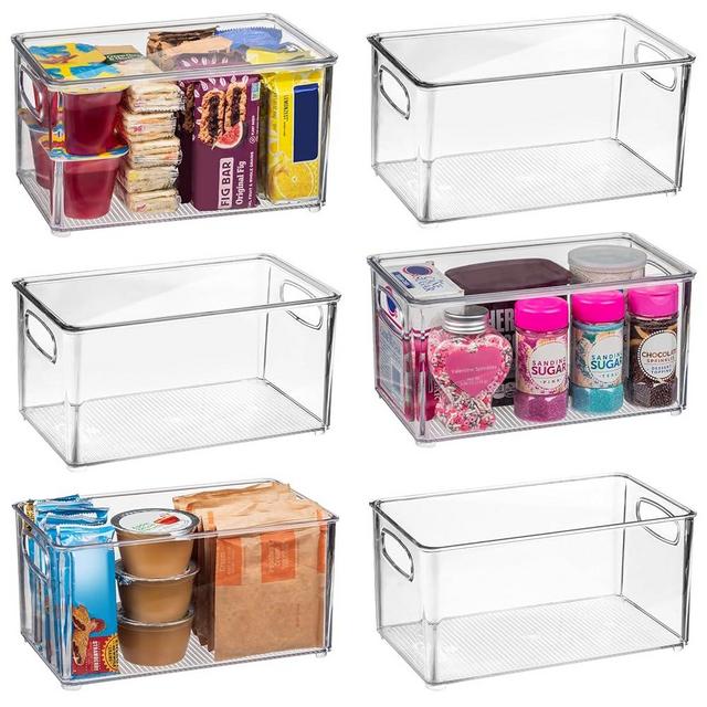 ClearSpace Plastic Pantry Organization and Storage Bins with Lids – Perfect Kitchen Organization or Kitchen Storage – Fridge Organizer, Refrigerator Organizer Bins, Cabinet Organizers