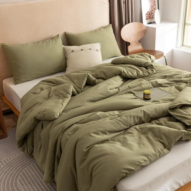 ROSGONIA Twin Comforter Set for College Girls Boys Teens Olive Green,1 Boho Comforter & 1 Pillowcase, Lightweight Kids Comforter Sets All Season Dorm Bedding