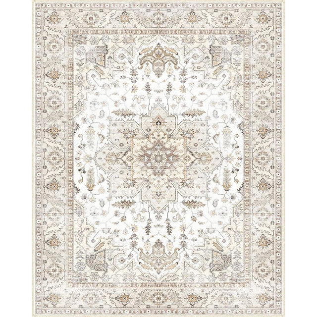 SONGLET 8x10 Area Rugs, Machine Washable Area Rugs for Living Room Non Slip Backing Rugs for Bedroom, Vintage Printed Home Decor Large Area Rug