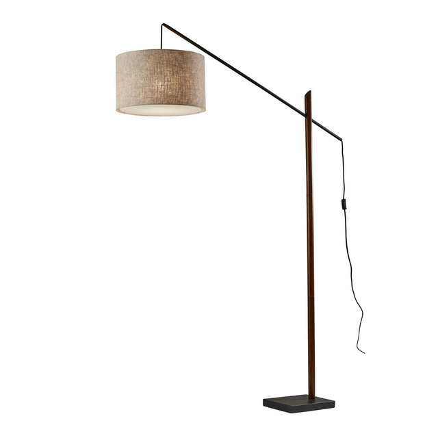 Ethan Arc Lamp Black/Walnut - Adesso