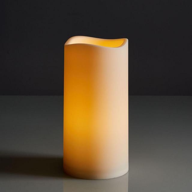 Indoor/Outdoor Flickering Flameless Pillar Candle, 6"x12"