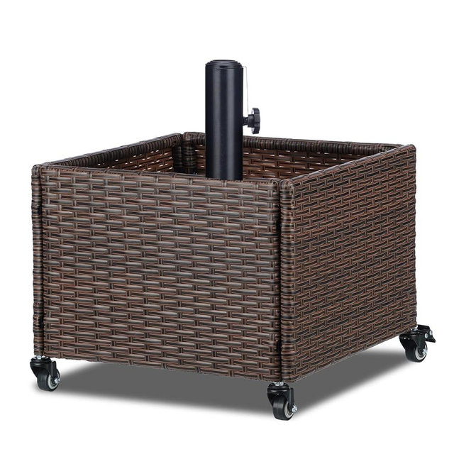 SUNNYPARK Umbrella Stand Outdoor Base with 4 Wheels Heavy Duty Patio Umbrella Planter for Garden Backyard Deck Poolside