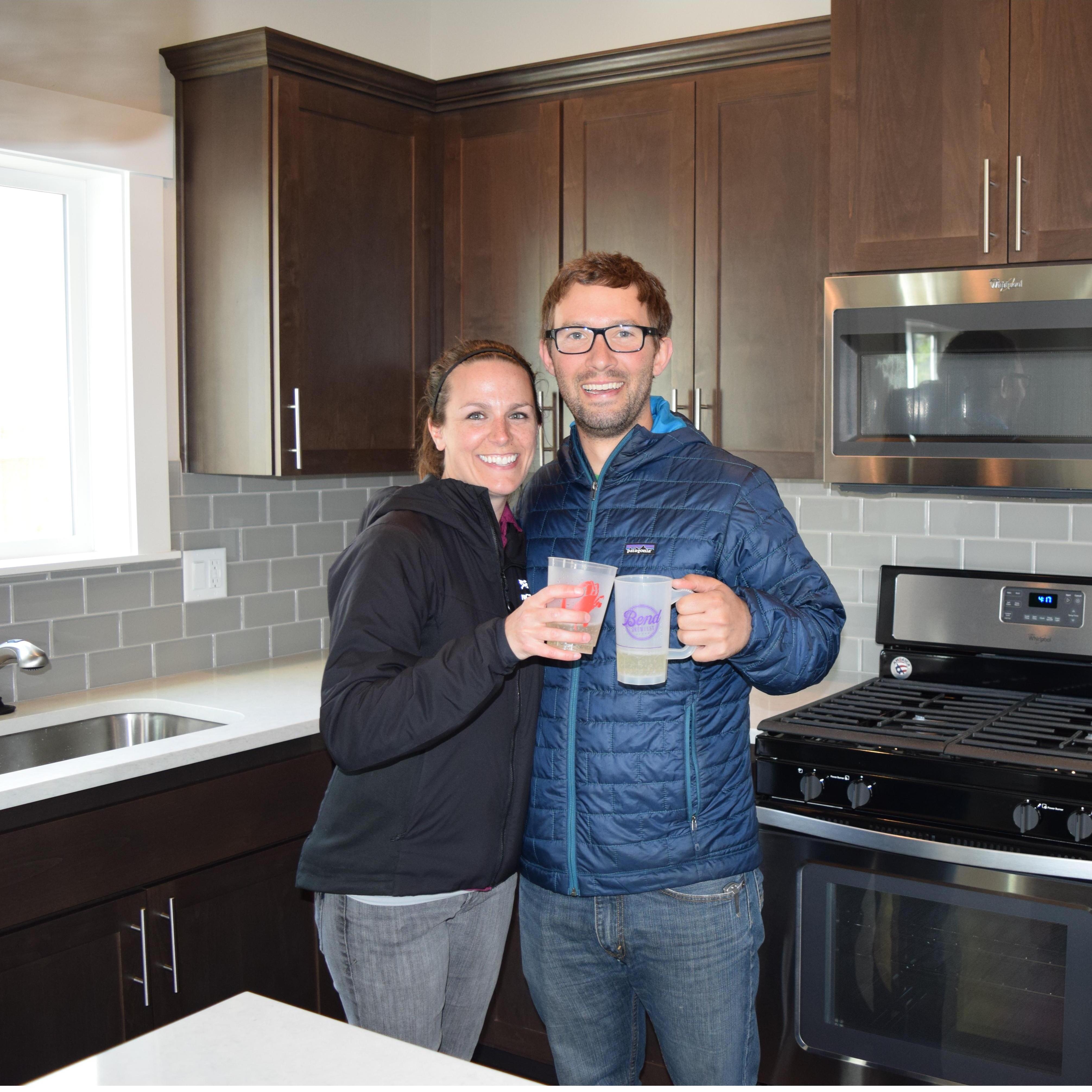 Our first toast, in our new home. May 2017.