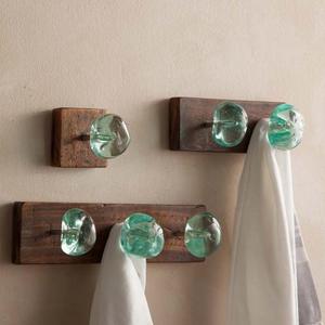 Recycled Glass and Reclaimed Wood Hooks