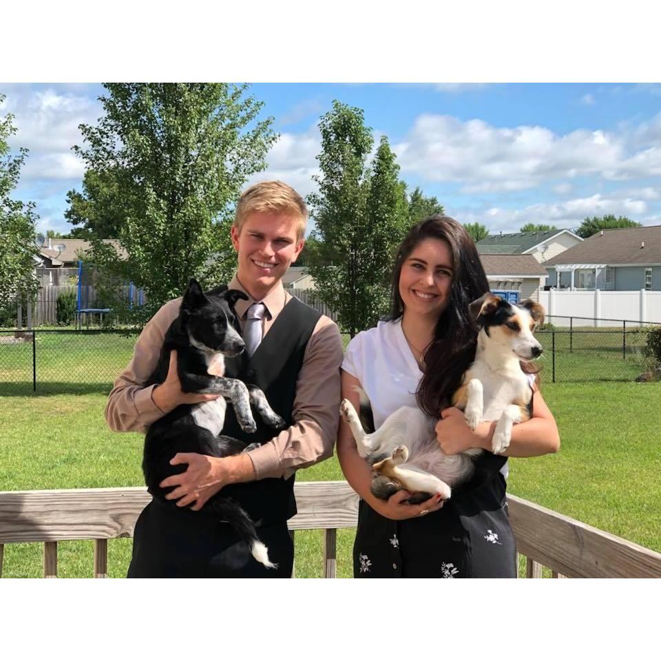 The couple`s fur babies named Colby Jack (black & white) and Brie.