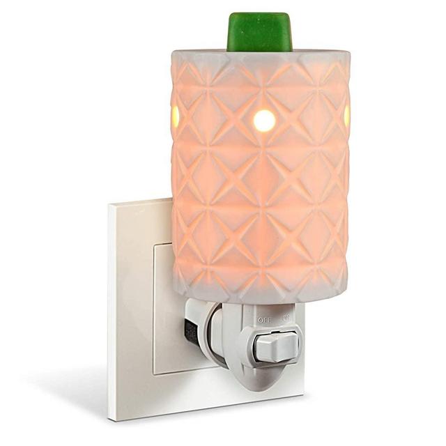 STAR MOON Ceramic Electric Wax Melt Warmer, Candle Melter Burner for Scented Wax, Scentsy Wax Cubes, Wall Plug in, No Flame No Smoke No Soot, Two Bulbs Packaged