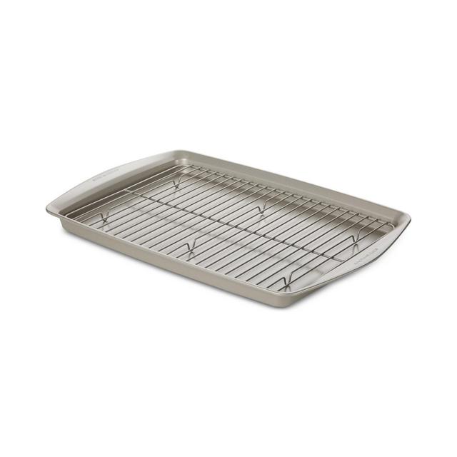 Rachael Ray Nonstick Jumbo 13" x 19" Cookie Pan with Roasting Rack