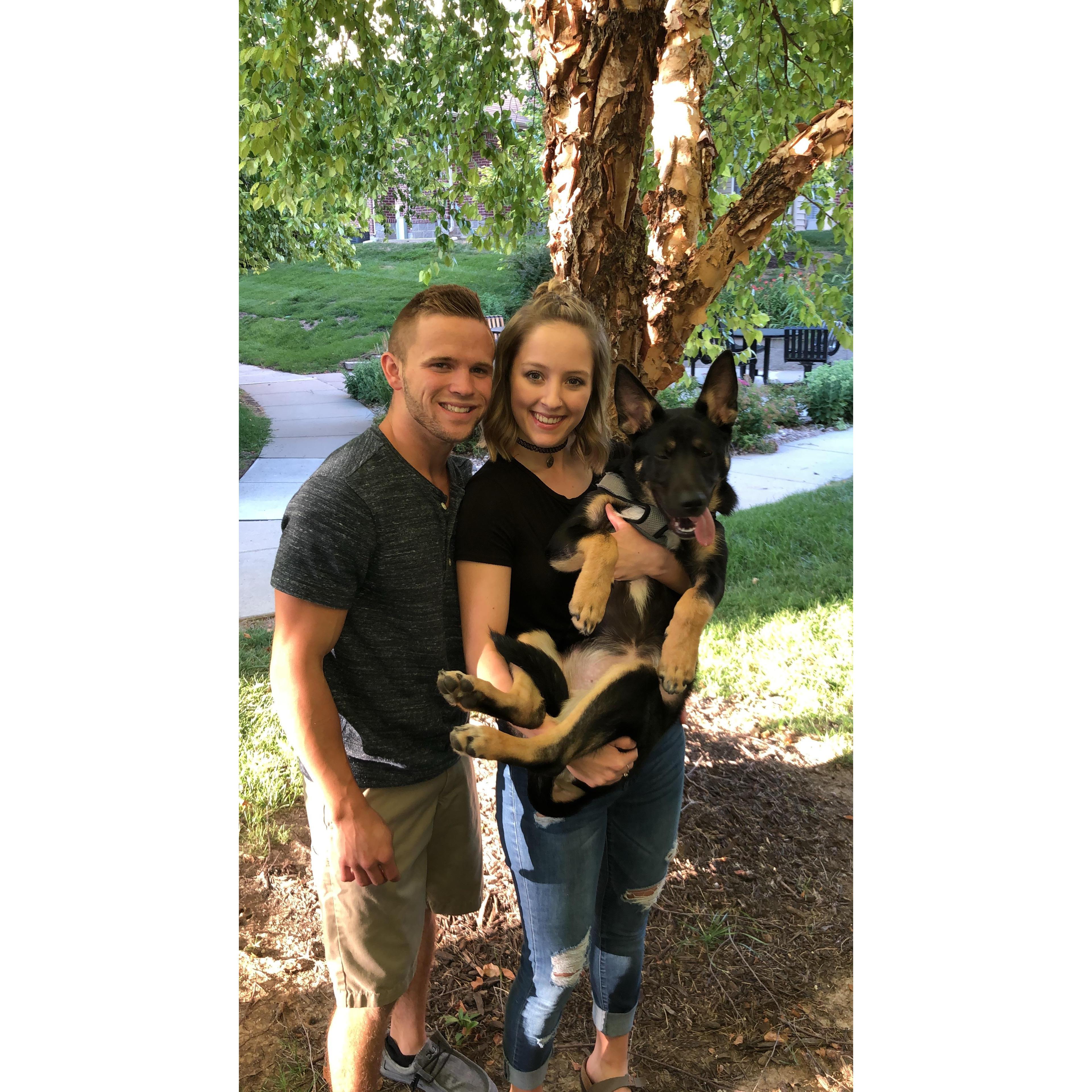 Us with our crazy puppy