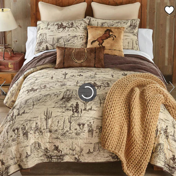 Ranch Hand Toile Western Quilt Bed Set - King