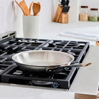 d5 Brushed Stainless Steel Fry Pan