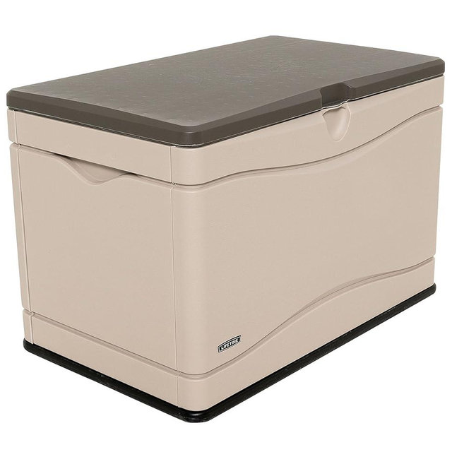 Lifetime 60103 Deck Storage Box, 80 Gallon, Desert Sand/Brown