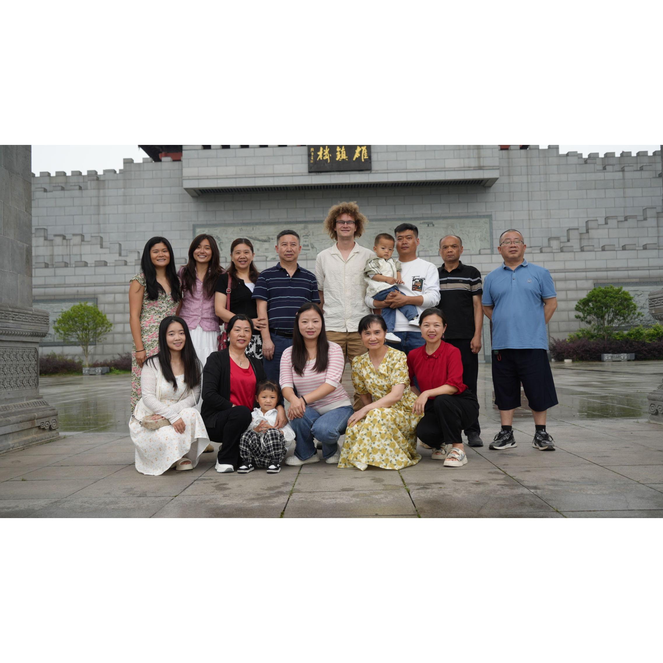 Joe got to visit China and meet Michelle's extended family in June 2024. Everyone loved his hair.