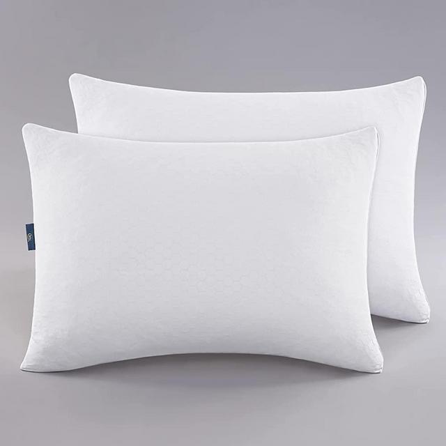 Serta Power Chill Down Alternative Cooling Bed Pillows for Sleeping Set of 2, King, White 2 Count