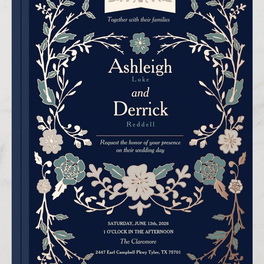 We created this invitation inspired by our love for books. (Small gathering, by mail invitation only.)