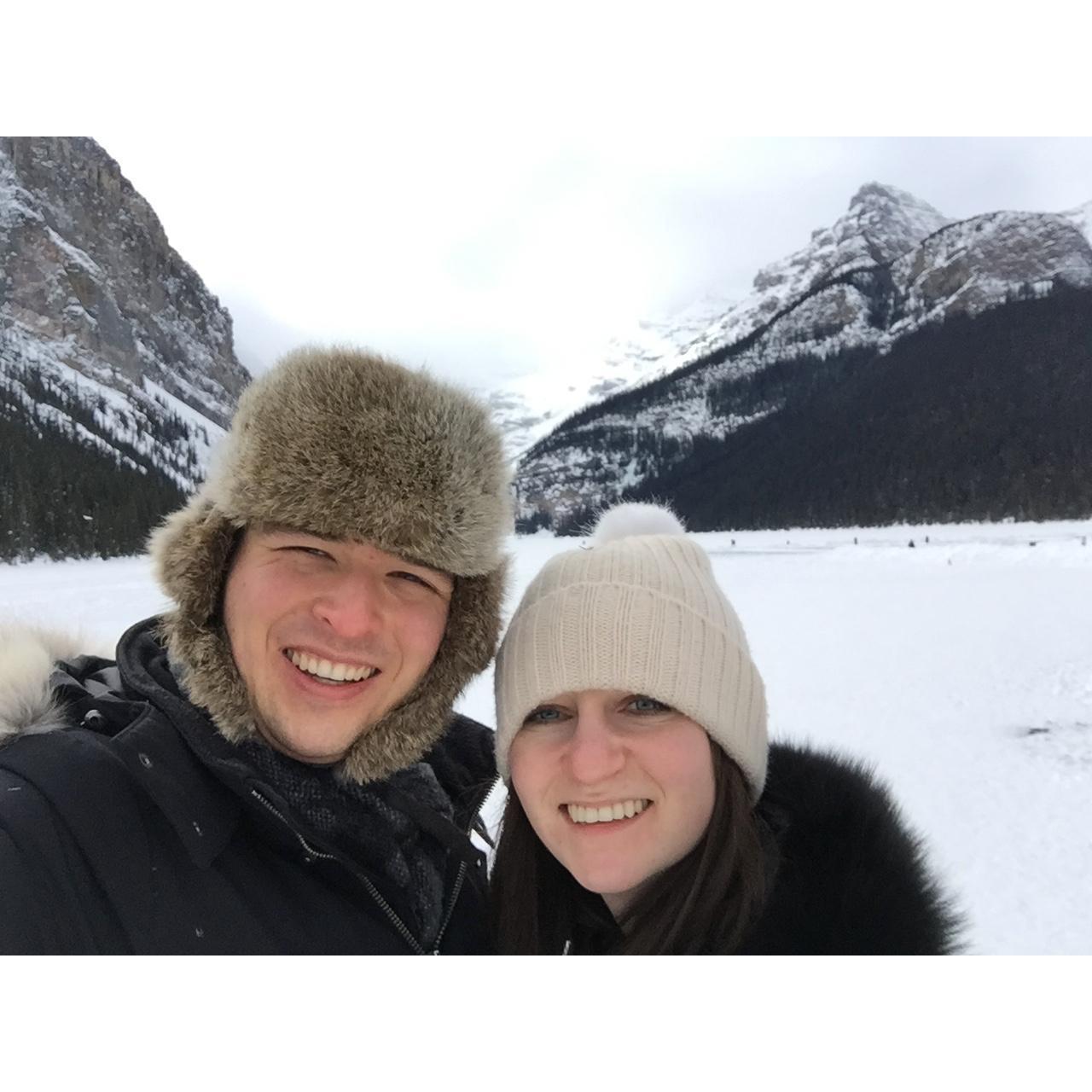 A snowy Lake Louise!