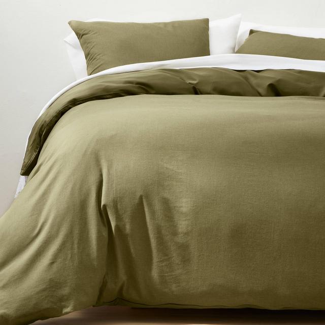 King Cashmere Blend Duvet Cover & Sham Set Moss Green - Casaluna™