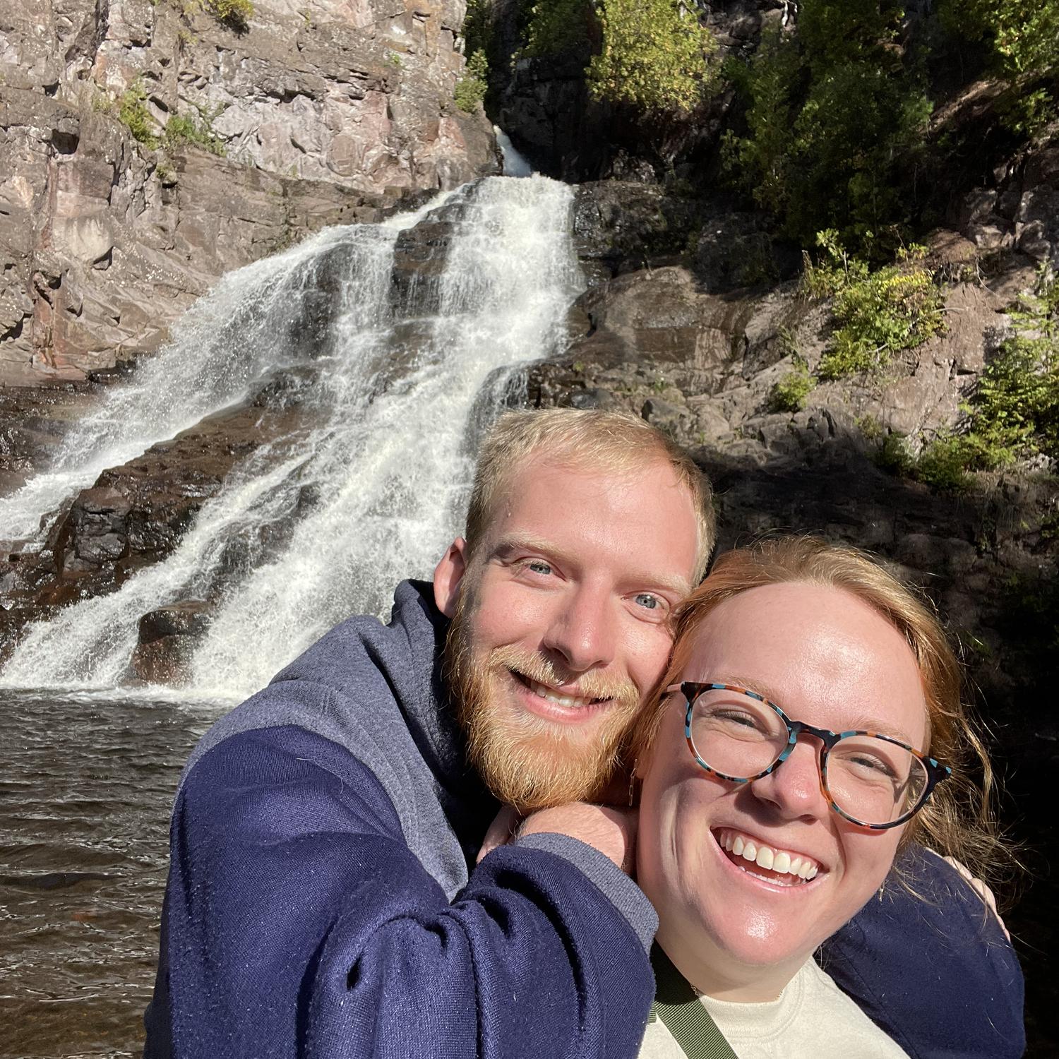 On our road trip up the North Shore of MN at Paige’s favorite waterfall spot