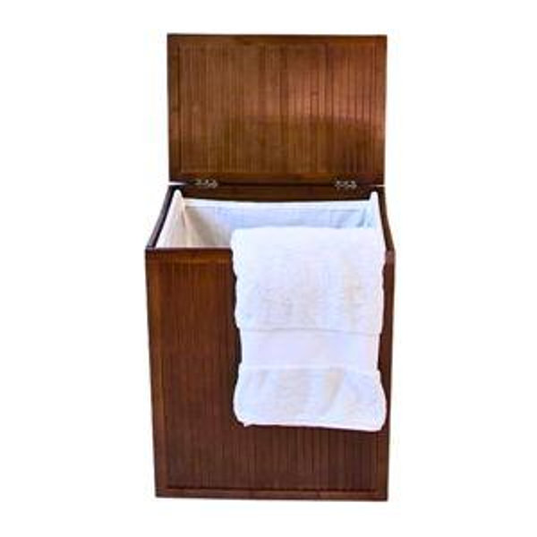 Bamboo Laundry Hamper in Caramel
