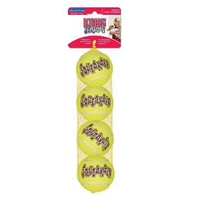 Kong SqueakAir Tennis Ball Dog Toy - Yellow - M - 4ct