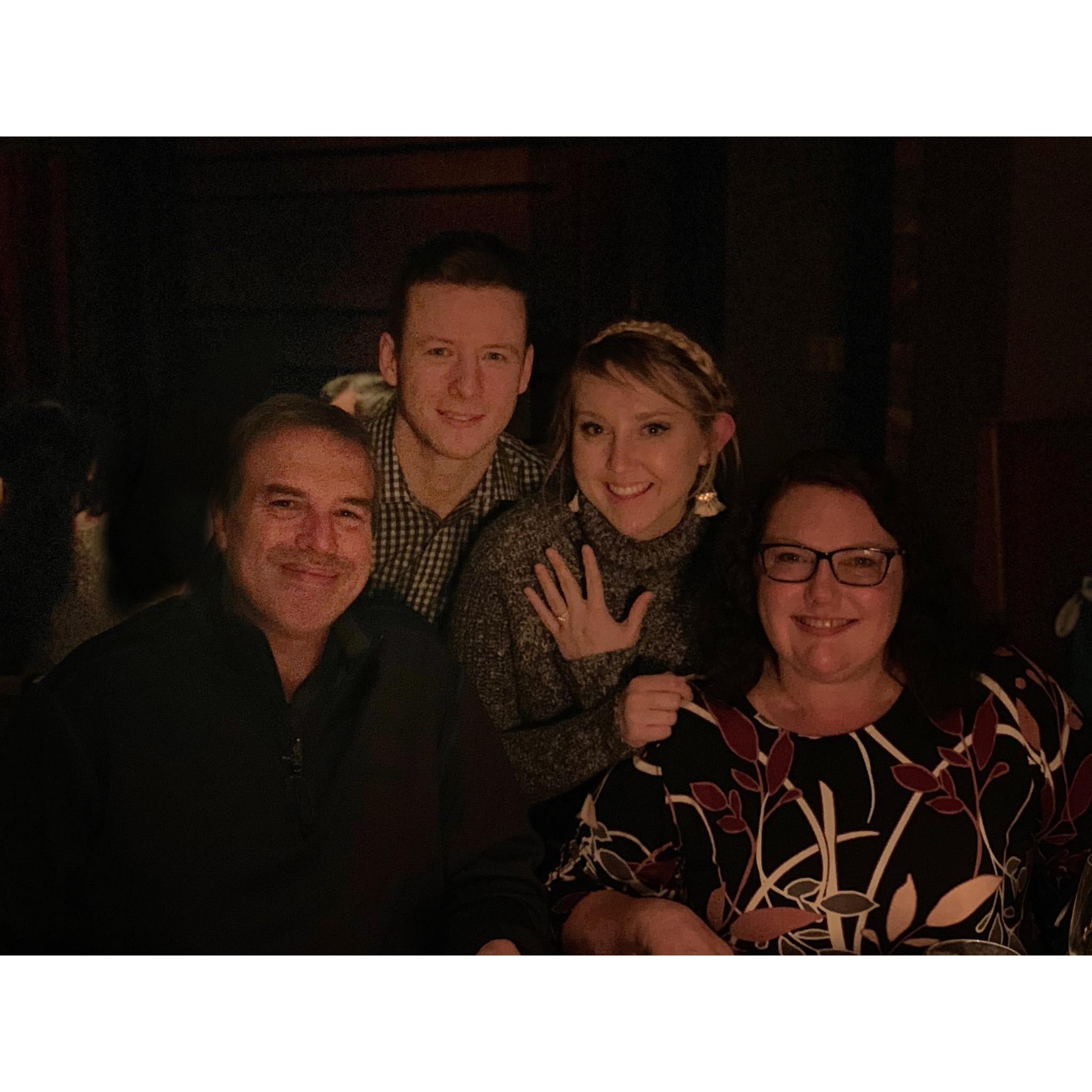 Josie’s parents took us out to celebrate our engagement