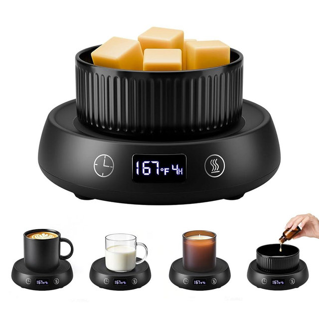 Mug Warmer for Desk, Electric Coffee Cup Warmer 8H Auto Shut Off Candle Warmer for Home Office, Smart Tea Beverage Coffee Warmer with 3 Temperature Setting, Wax Melt Warmer Scented Oil Wax Cube Melter