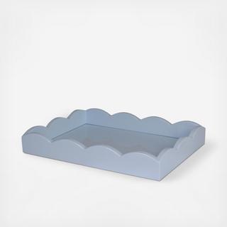 Small Scalloped Lacquer Ottoman Tray