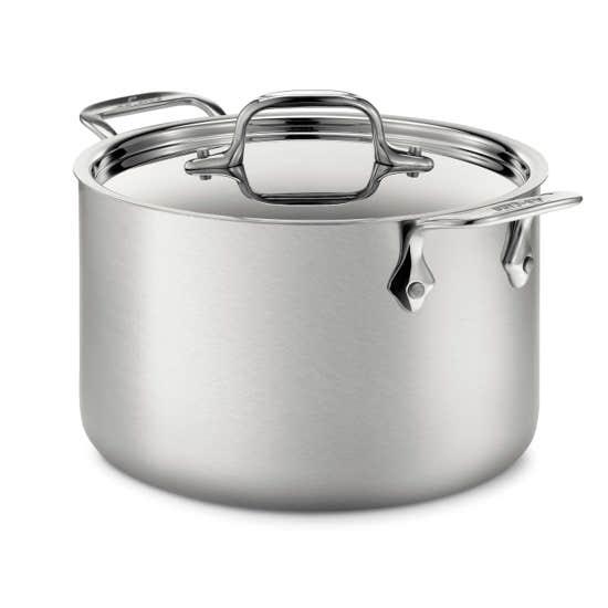 D5 Stainless Brushed 5-ply Bonded Cookware, Stockpot with lid, 12 quart
