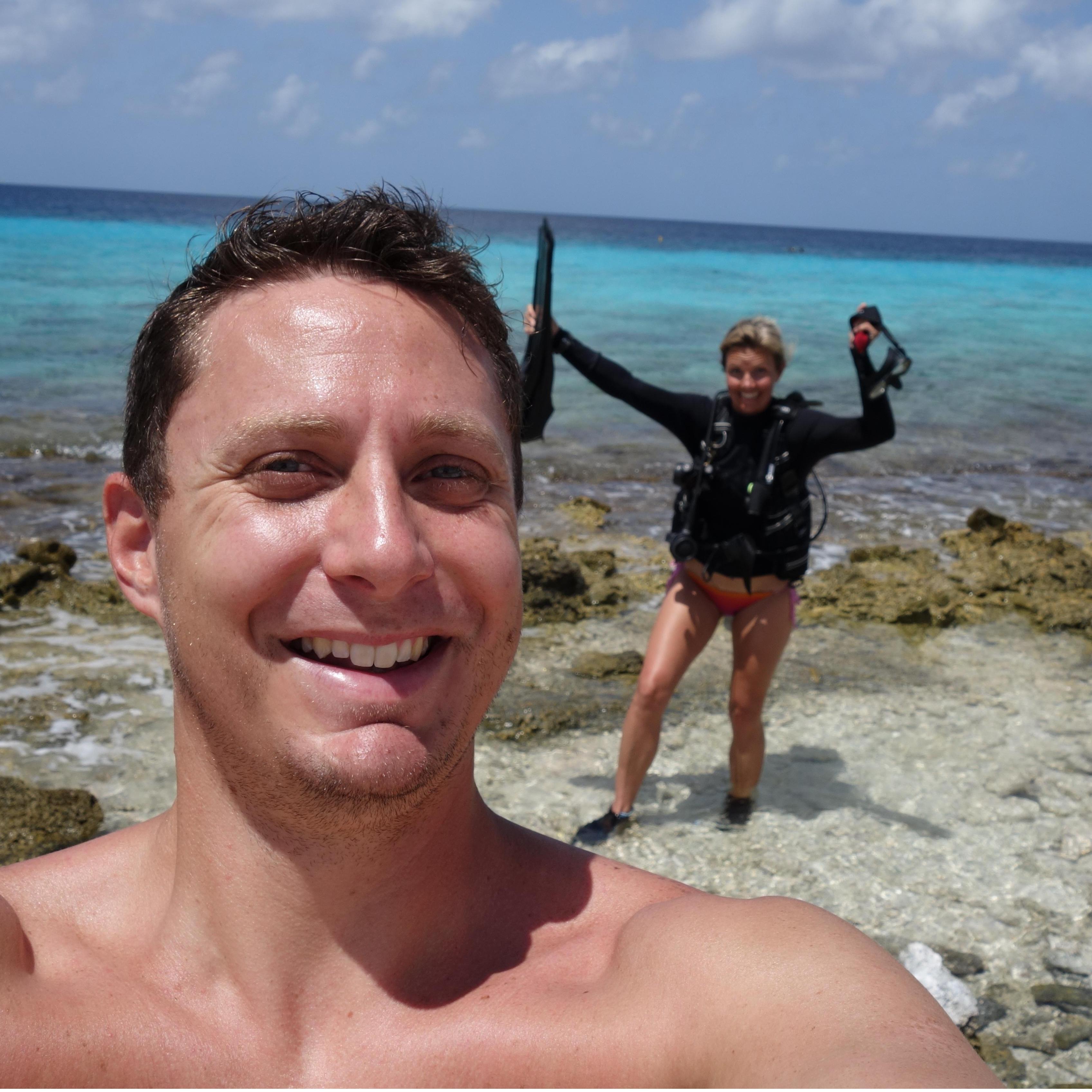 One more dive together over, a full lifetime of more to come, FOREVER! Bonaire, 2017