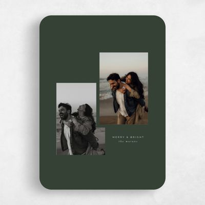 Green Rounded Holiday Card - Delano