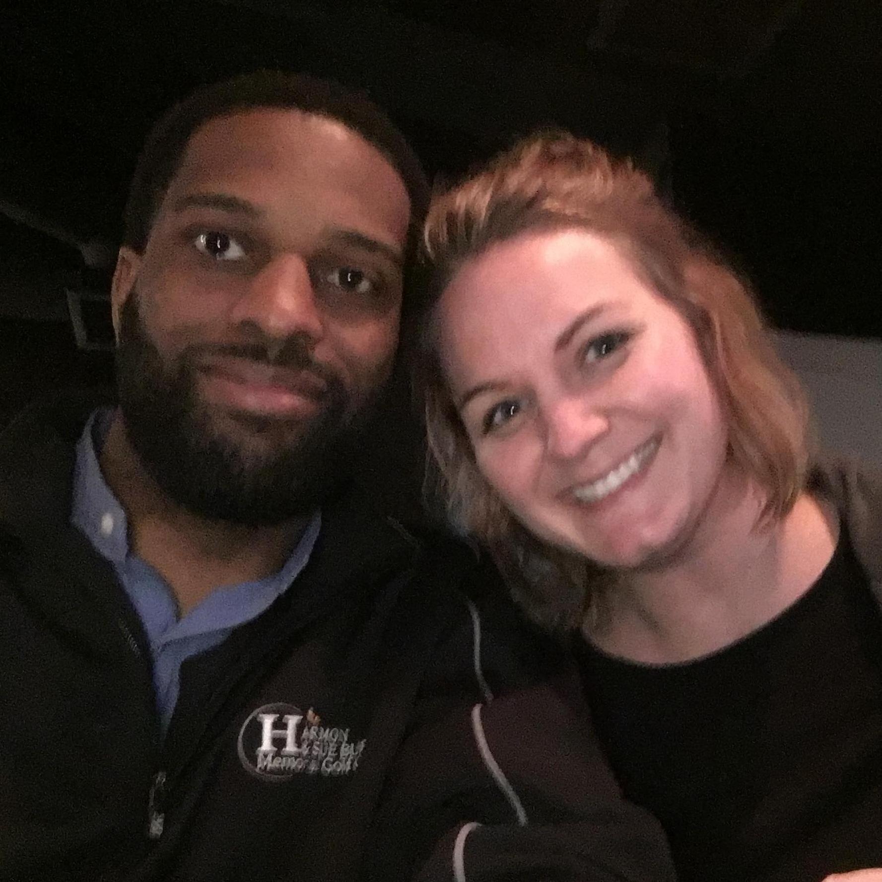 I surprised Seth with a date night to a comedy club and we took this picture before laughing til our cheeks hurt!