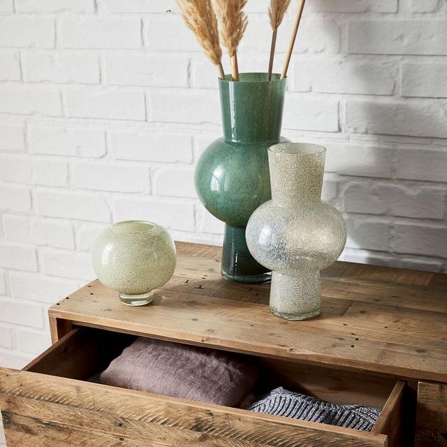 Jade Colored Glass Vases Set of 3, Small & Medium & Large