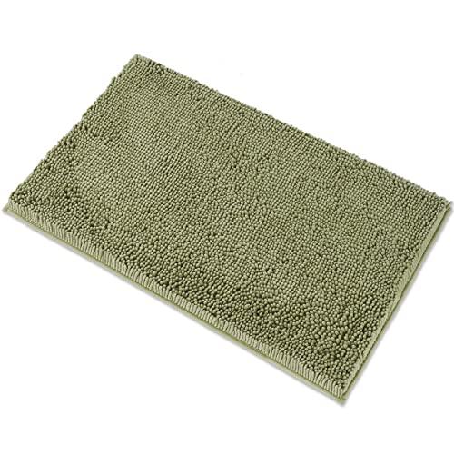 MAYSHINE Chenille Bath Mat for Bathroom Rugs 32" x20", Extra Soft and Absorbent Microfiber Shag Rug, Machine Wash Dry- Perfect Plush Carpet Mats for Tub, Shower, and Room- Sage Green