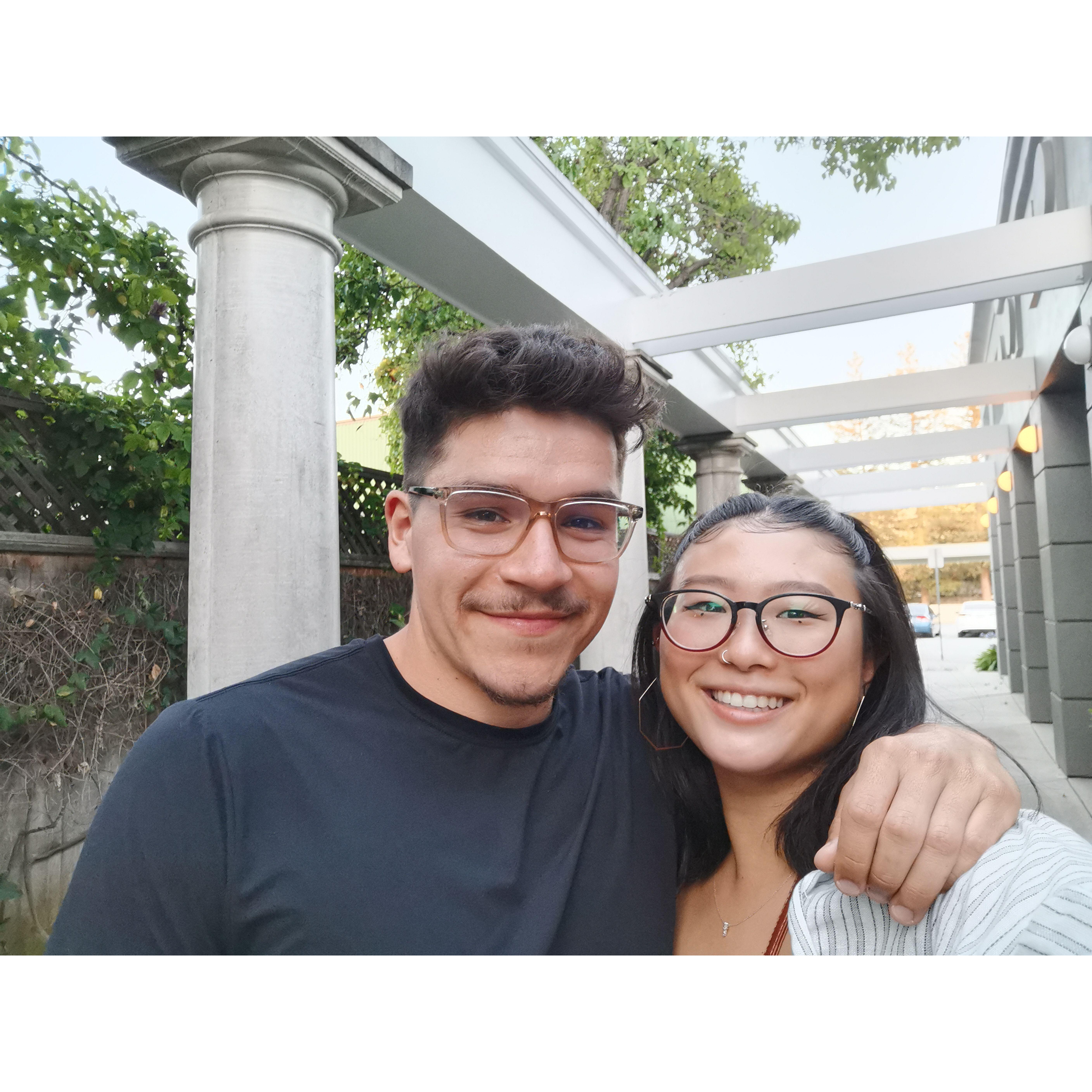 Our first in-person date during the pandemic (we've only been on two dates before COVID).