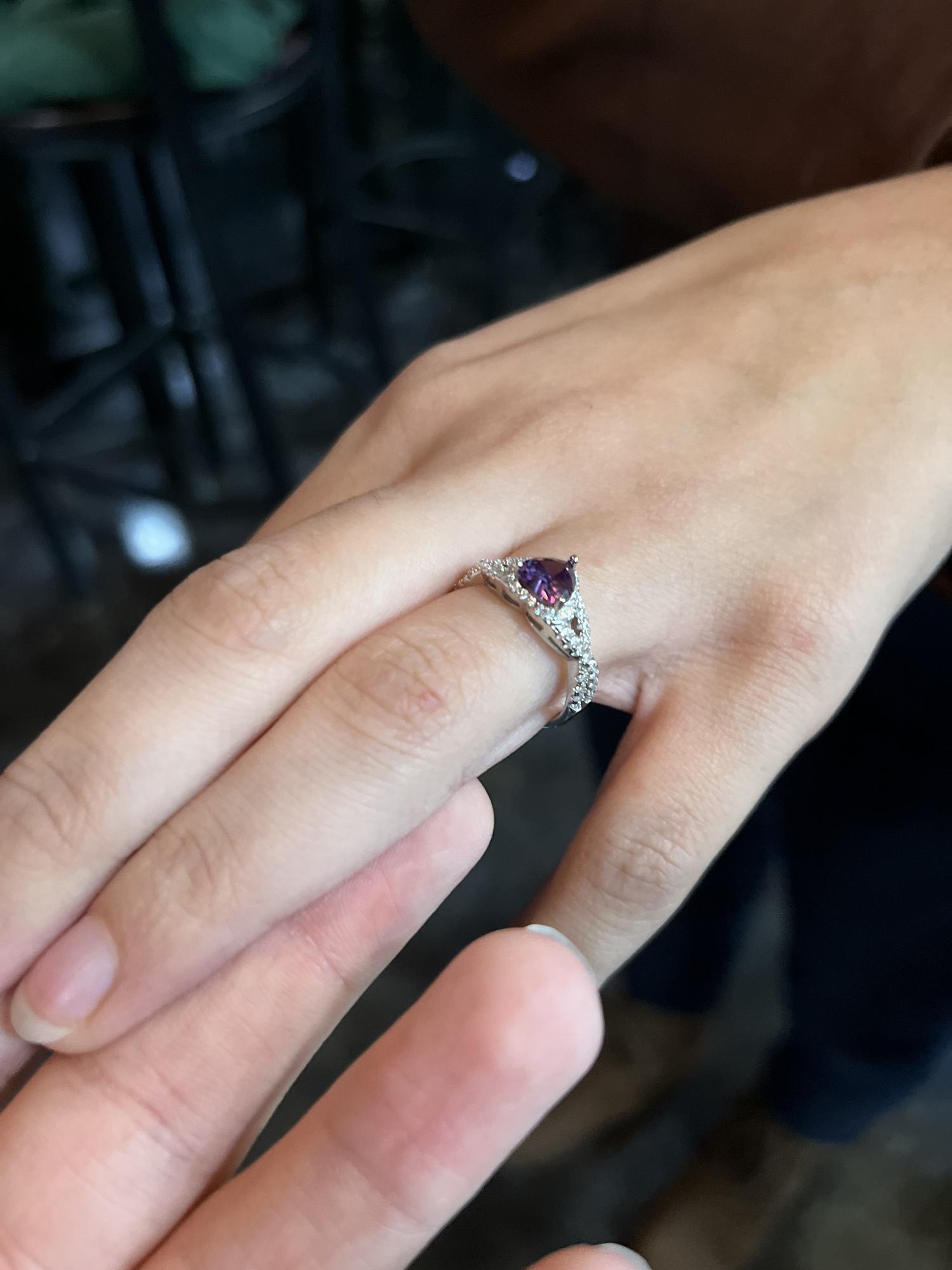 Promise ring on Elisa’s finger to remind of and reinforce the promise of coming marriage we made to each other (and to ward away other guys lol).