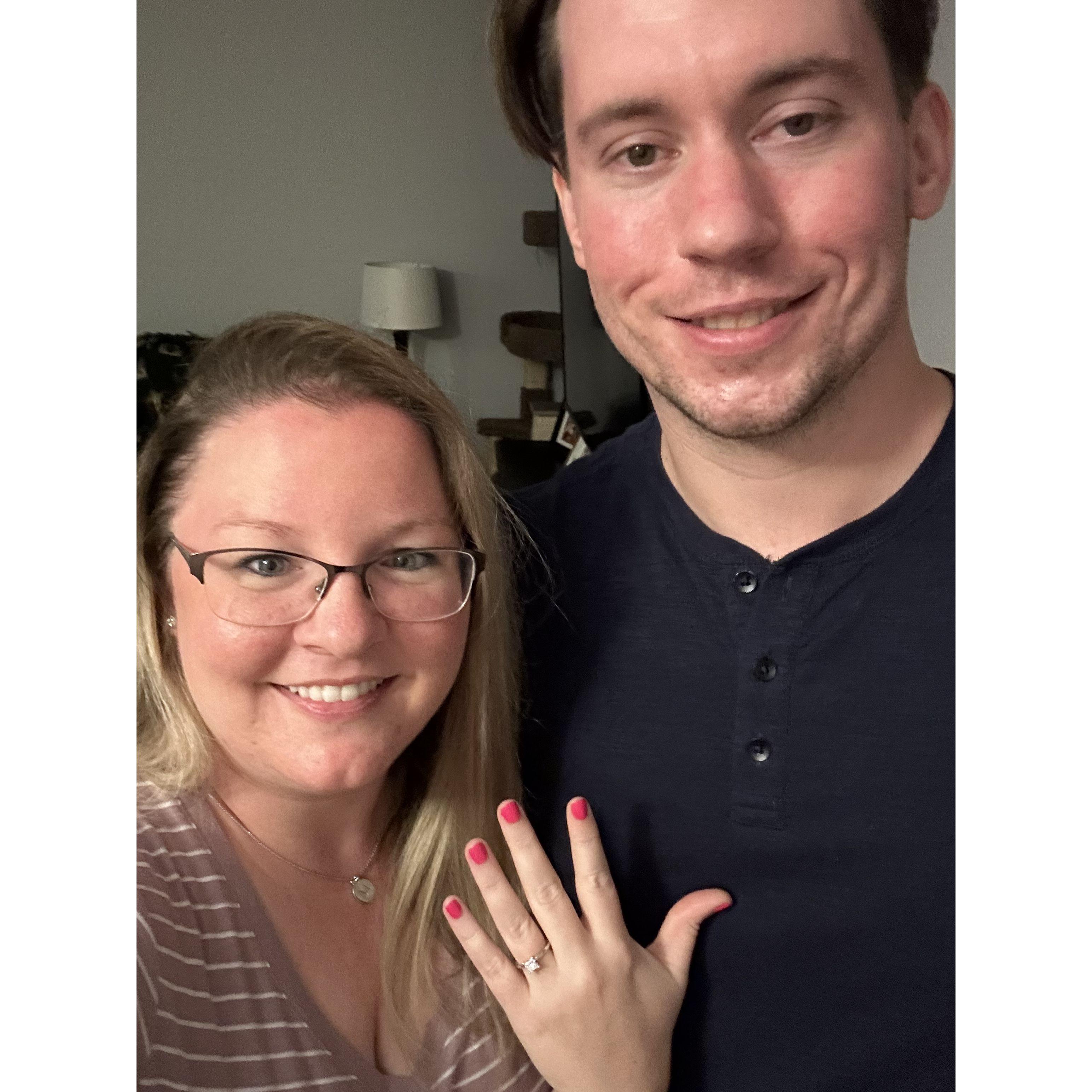 Our first picture after she said yes!