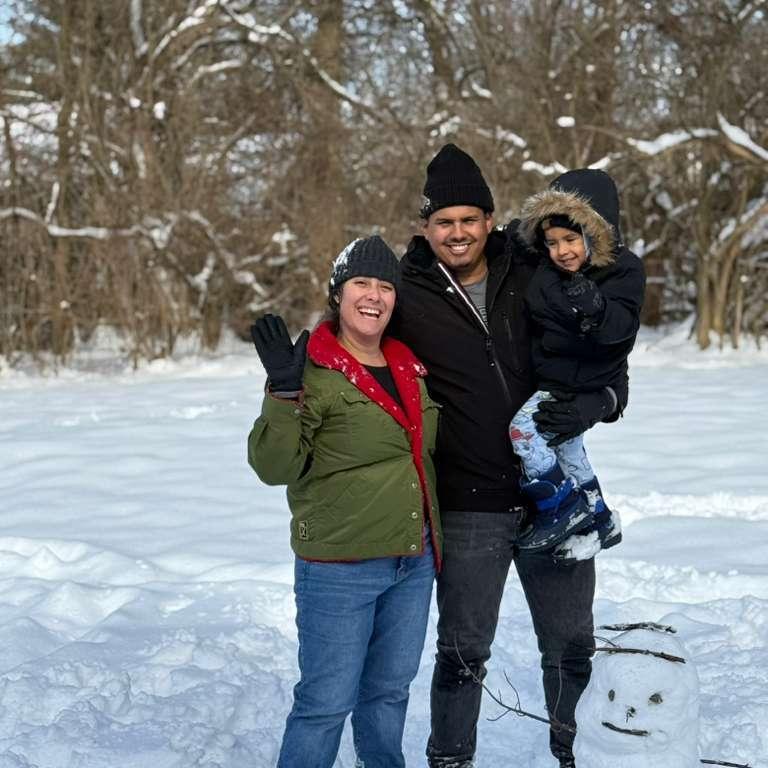 First time seeing snow..
