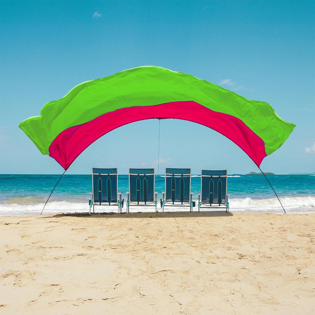 Shibumi Shade Quiet Canopy Version | Beach Tent | Sets Up in 3 Mins | 150 Sq. Ft. of Shade for up to 8 People | Includes Wind Assist | UPF 50+ Sun Protection