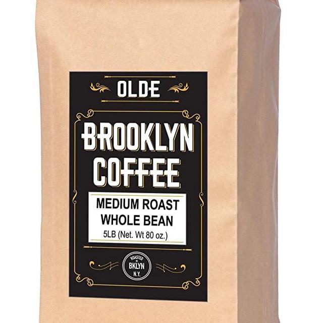 5 lb Coffee Beans - Whole Bean Coffee Medium Roast - Gourmet Coffee, Fresh Roasted Coffee, 5 Pound (5lb ) Bag By Olde Brooklyn Coffee
