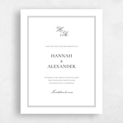 White Typography Wedding Save the Date - Wyncote Portrait