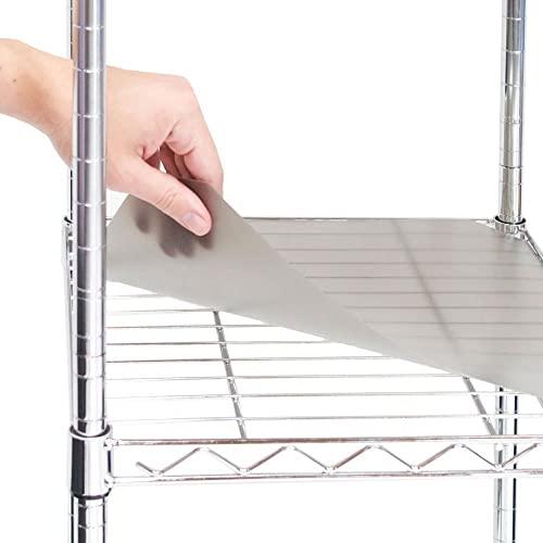 Seville Classics 2 Individual Smoke Gray Shelf, Designed to Fit 18" x 18" Wire Shelves Liners, Silver