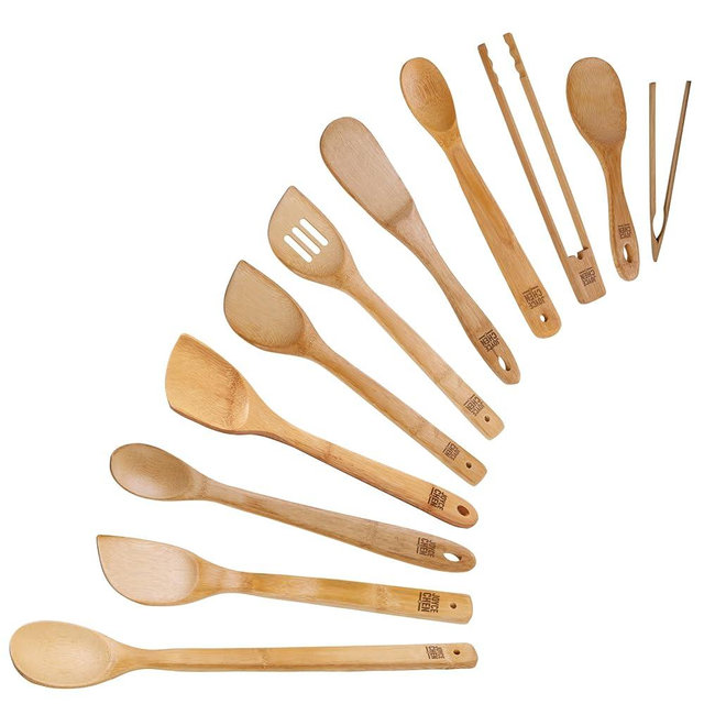 Joyce Chen 11-Piece Burnished Bamboo Cooking Utensil Set