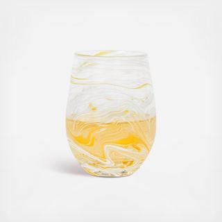 Puro Marbled Stemless Wine Glass