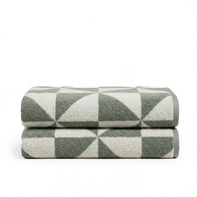 Italic Umbra Luxury 600 GSM Hand Towel Set of 2 – Sage & Ecru Ribbed Weave – Ultra-Soft, Highly Absorbent 100% Australian Cotton Guest Towels