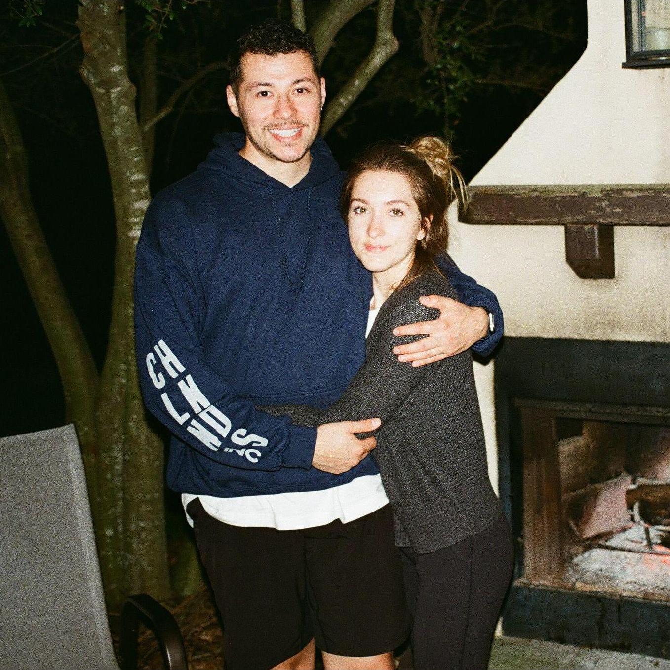 Enjoying an evening by the fire.